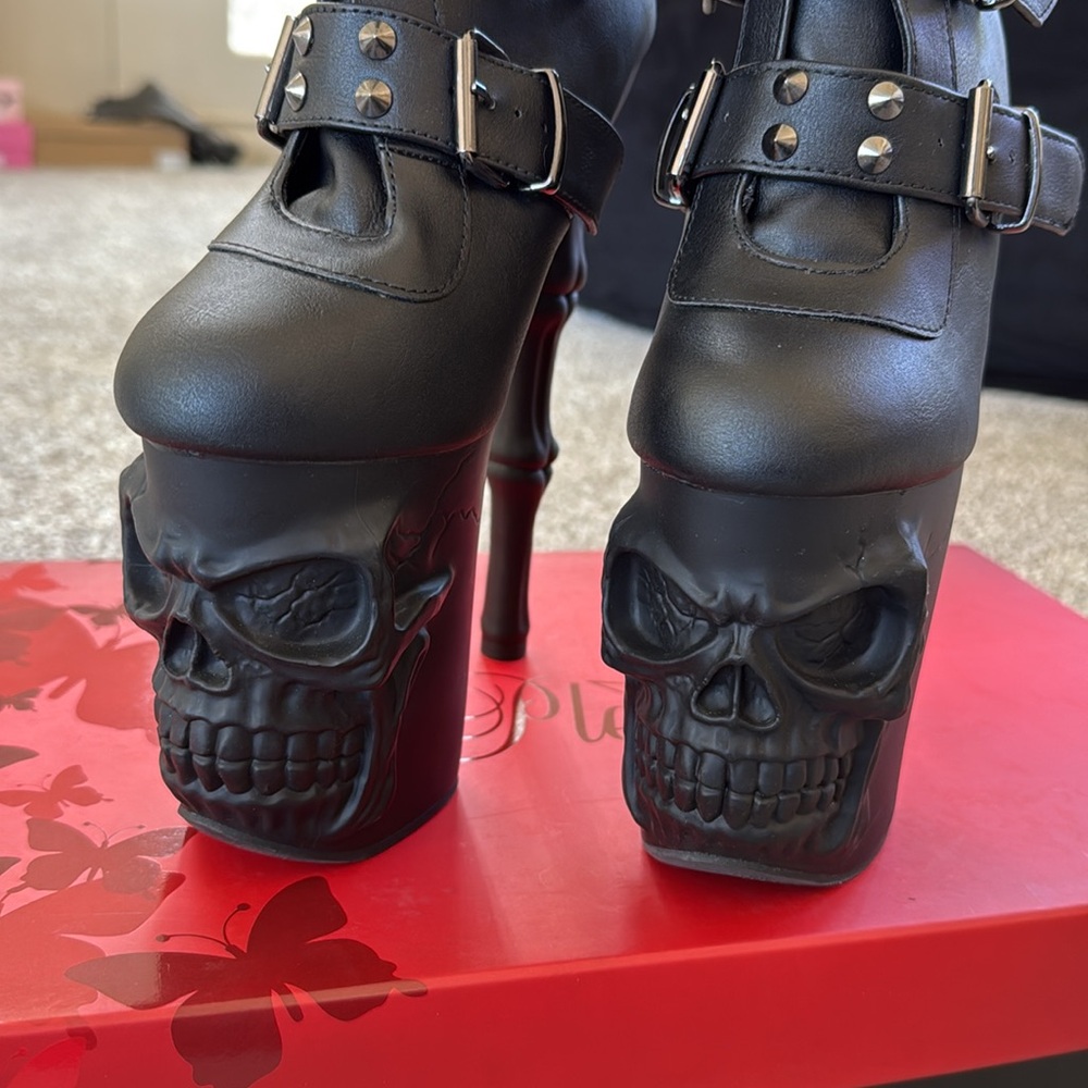 PLEASER RAPTURE LEATHER BLACK MATTE SIZE 6 - Picture 6 of 9